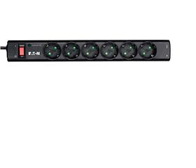 EATON Protection Strip 6 Tel DIN 6-fach Steckdosenleiste mit Überspannungsschutz schwarz