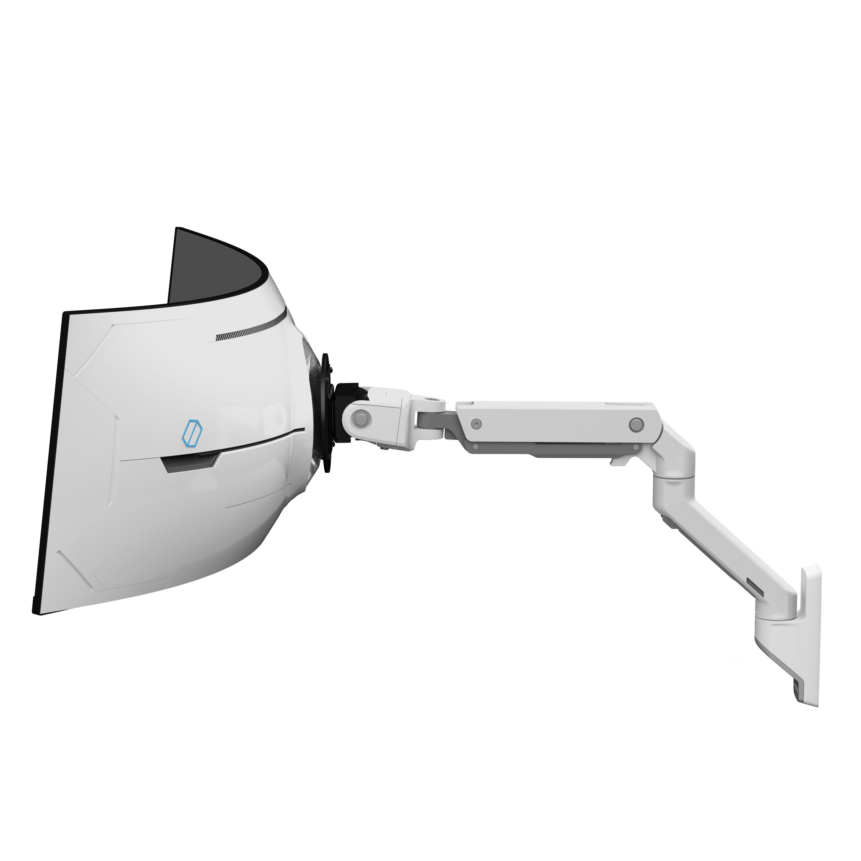 ERGOTRON HX Monitor Arm mit VHD-Gelenk, Wandhalterung weis für 1000 R Curved Monitore