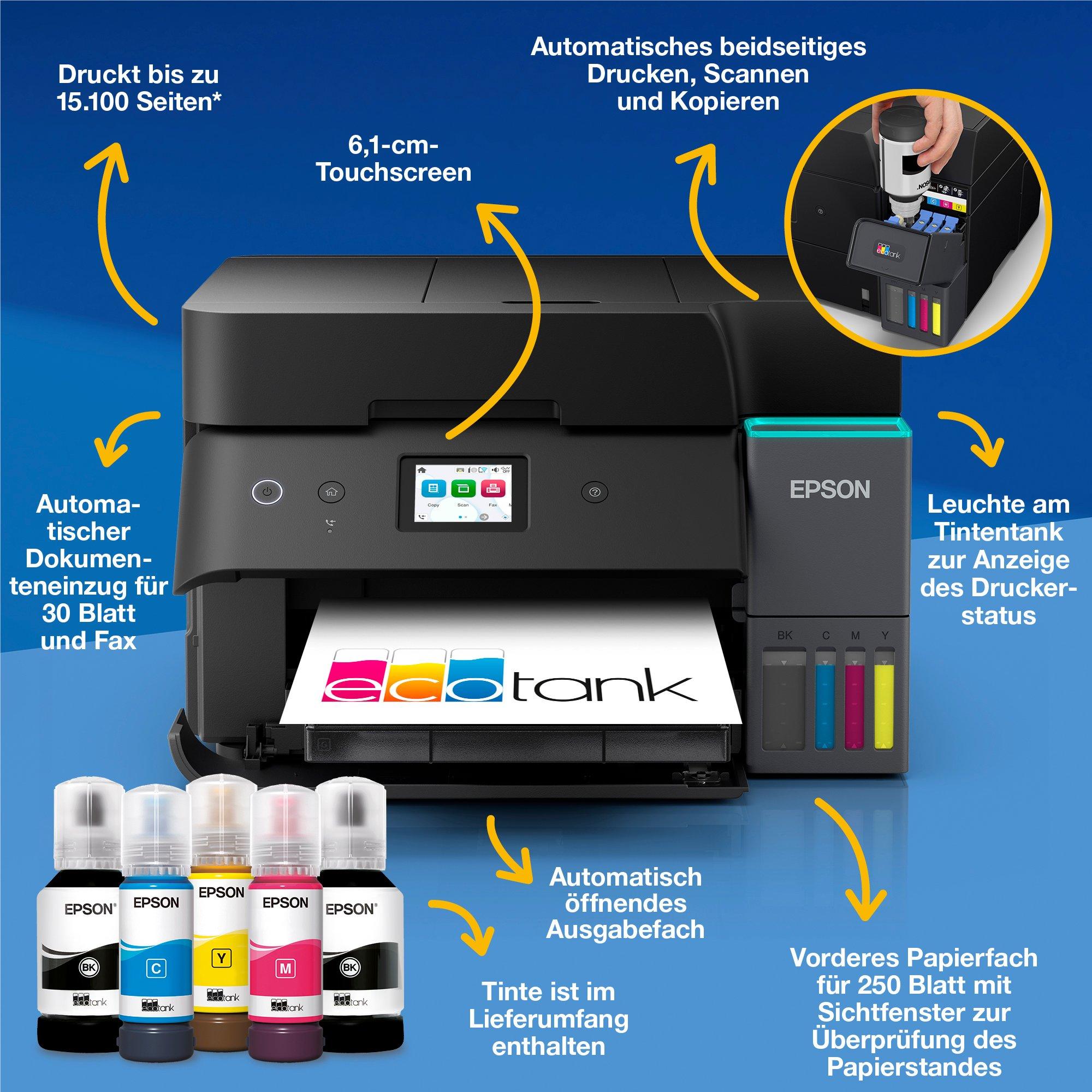 EPSON EcoTank ET-4950 4 in 1 Tintenstrahl-Multifunktionsdrucker schwarz