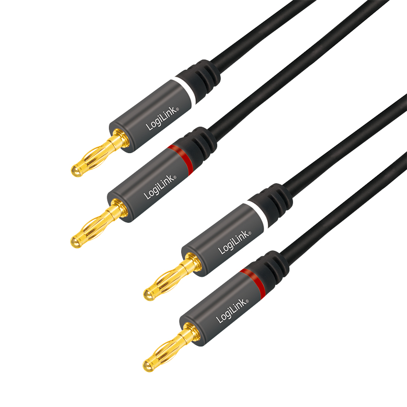 Logilink Lautsprecherkabel, 2x2.50 mm2 + Bananenstecker 3m