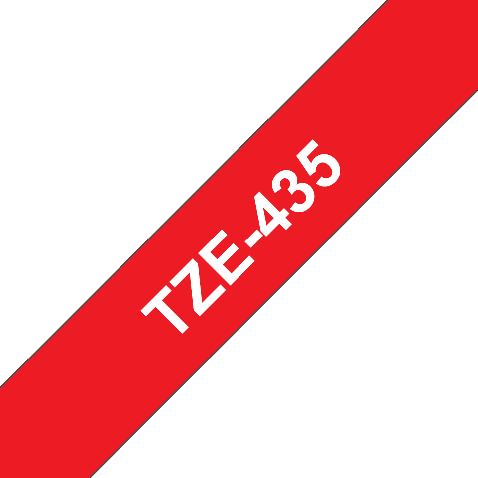 brother Schriftband TZe-435 TZE435, 12 mm, weiß auf rot, 1 St.