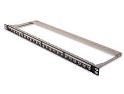 DIGITUS Patchpanel 0,5HE 24-Port Modular geschirmt schwarz