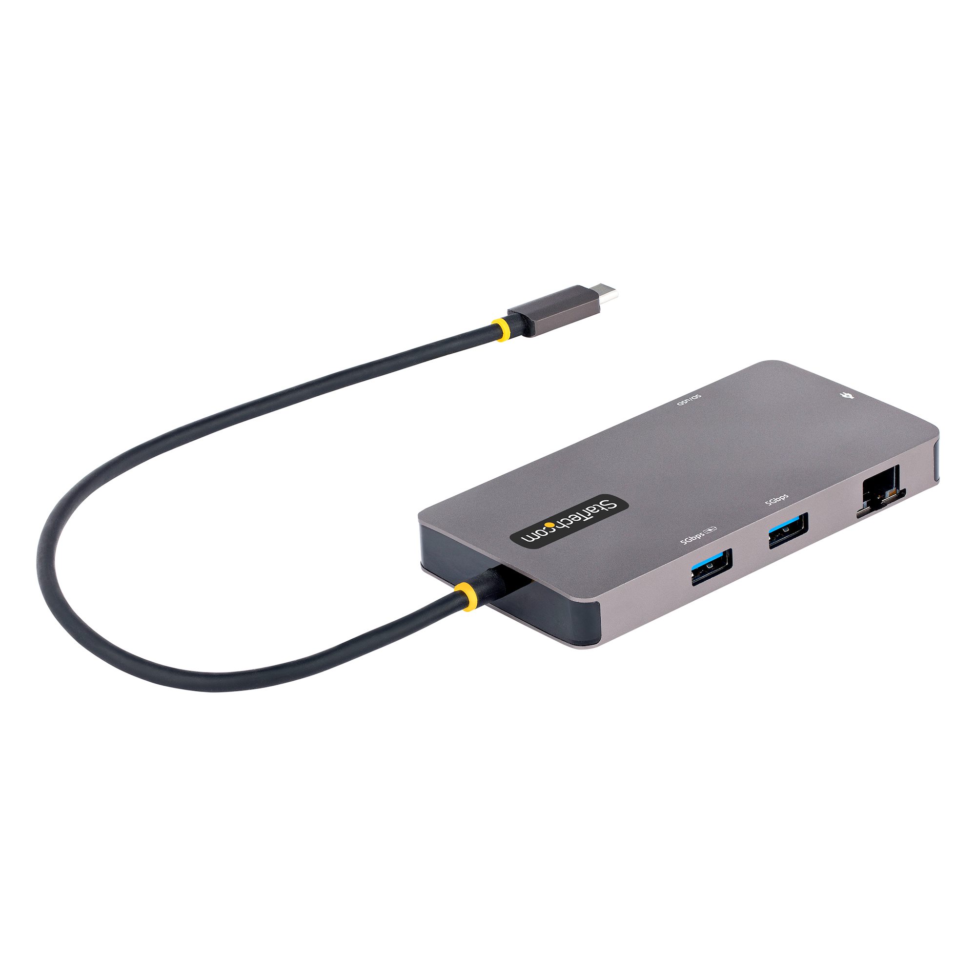 STARTECH.COM USB C Multiport Adapter Dual HDMI Video 4K 60Hz 2Pt 5Gbps USB-A Hub 100W PD GbE SD/MicroSD 12inch/30cm Cable
