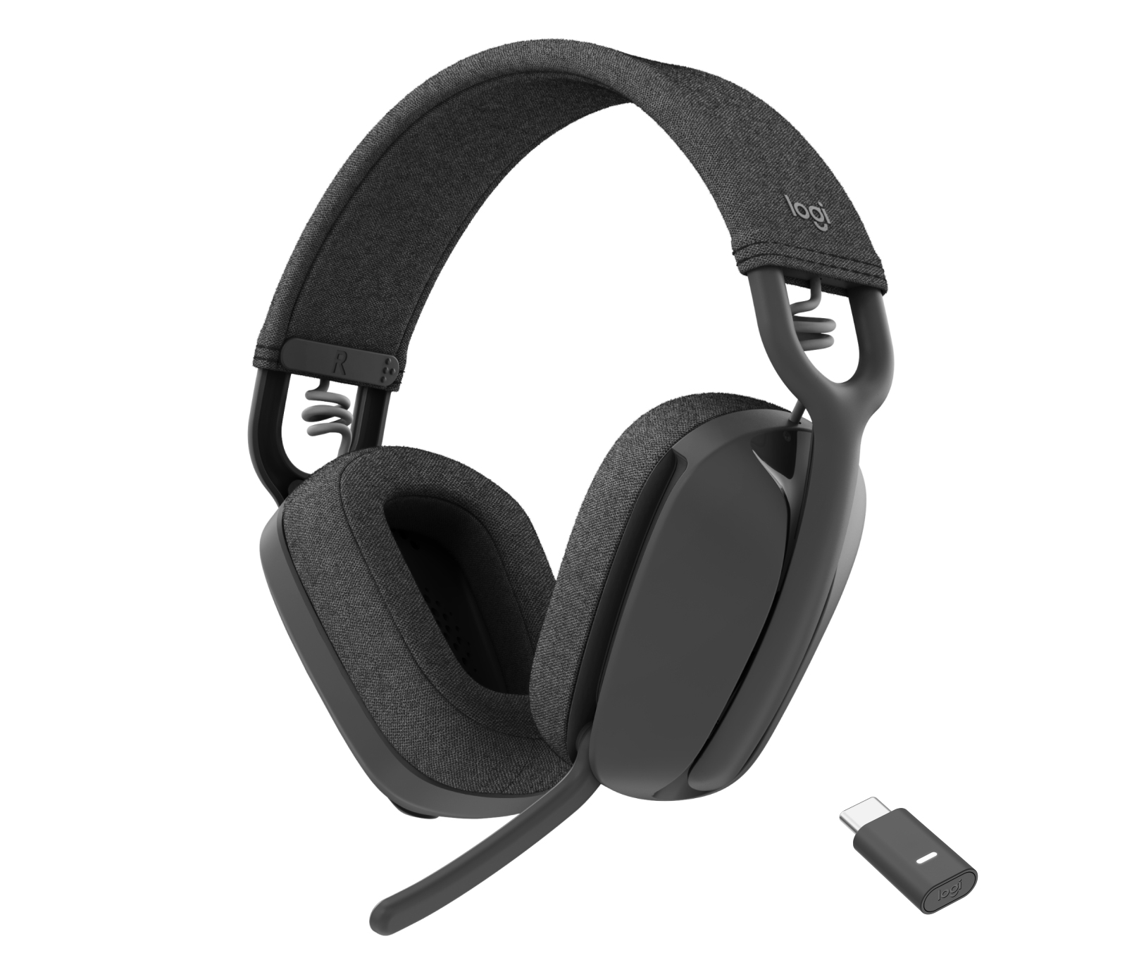 LOGITECH Zone Vibe Wireless Headset full size Bluetooth wireless USB-C via Bluetooth adapter graphite Certified for Microsoft Teams
