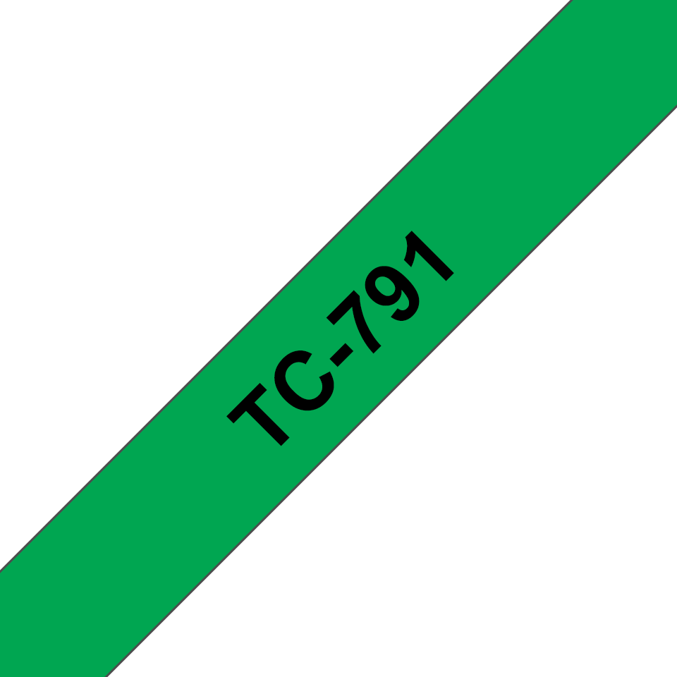 brother Schriftband TC-791 TC791, 9 mm, schwarz auf grün, 1 St.