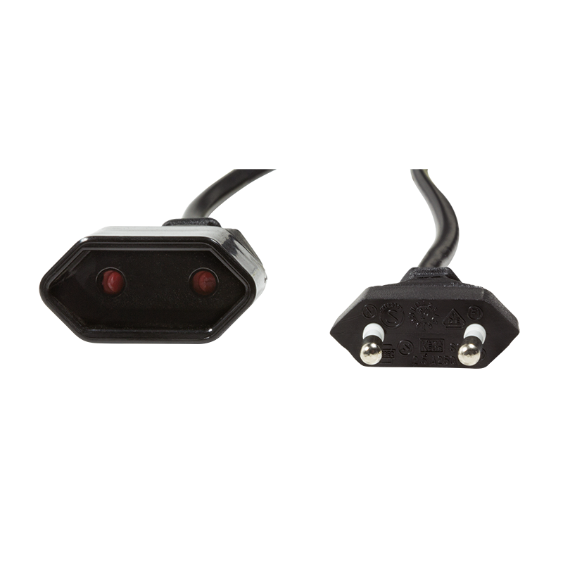 Logilink Netzkabel Euro CEE 7/16 Stecker zu Dose, 1m schwarz