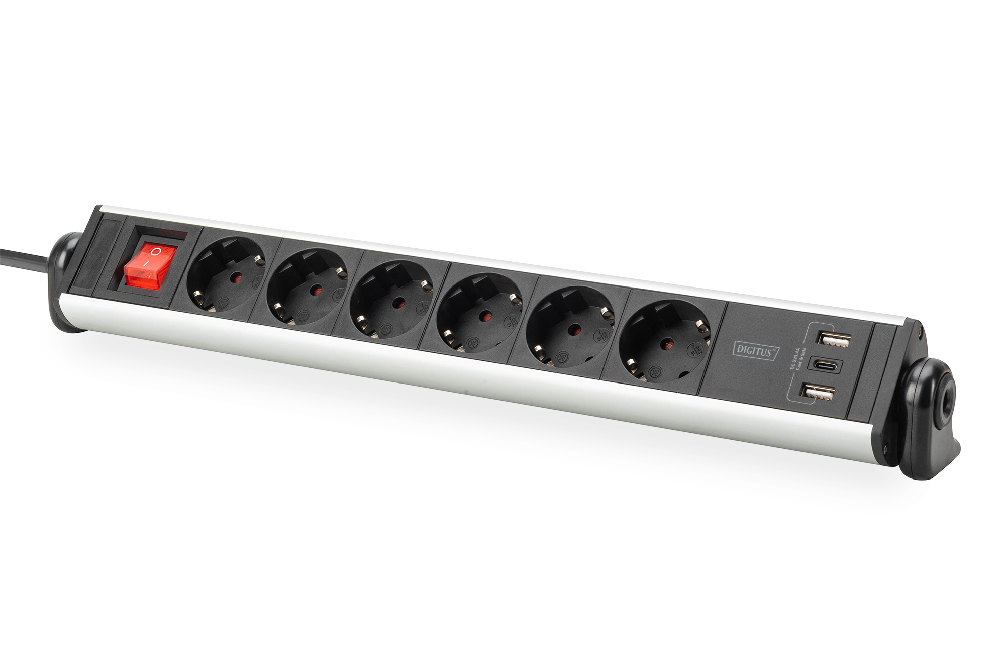DIGITUS 6-fach Office-Steckdosenleiste mit 3xUSB-Anschlüssen