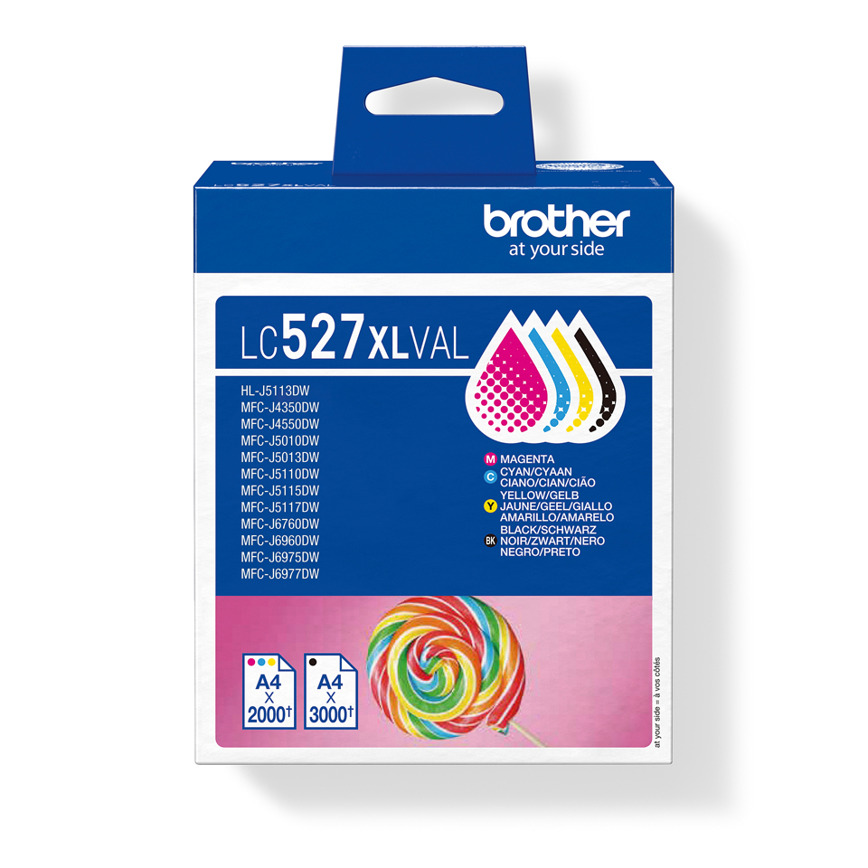 brother LC-527XLVAL schwarz, cyan, magenta, gelb Druckerpatronen, 4er-Set