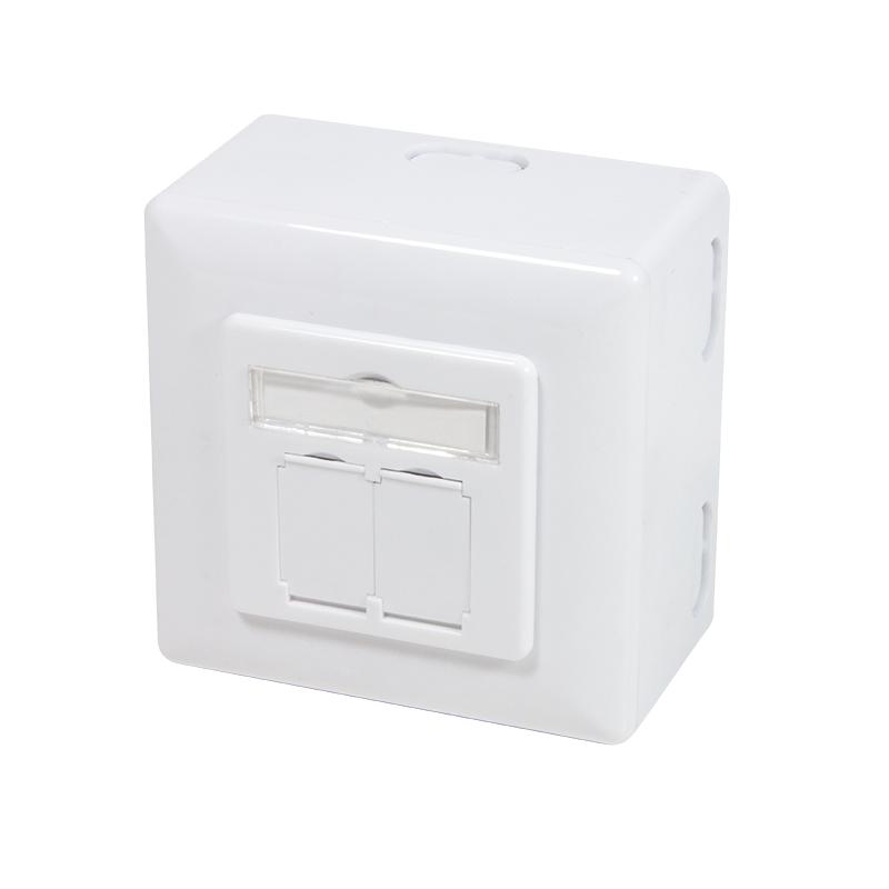 Logilink CAT 6 Auf und Unterputzdose vollgeschirmt RAL 9003
