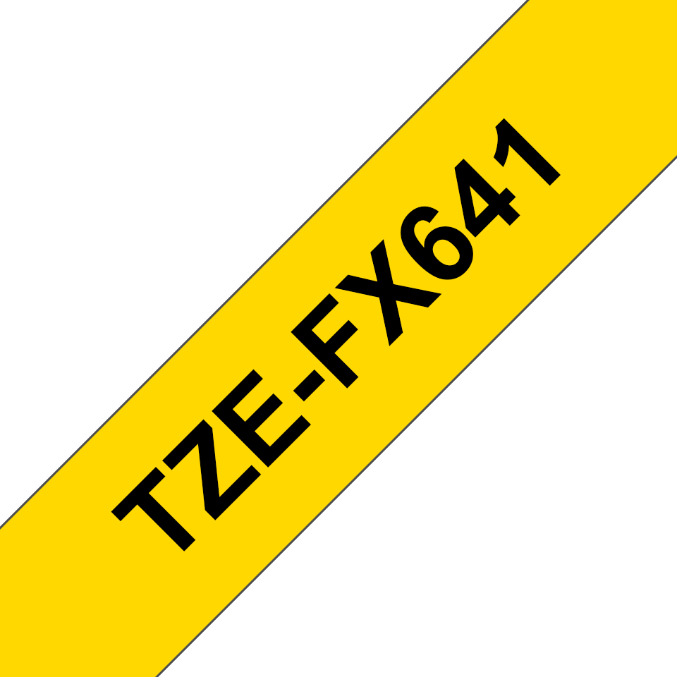TZE-FX641 FLEXI-TAPE LAM. 18MM 8M BLACK ON YELLOW