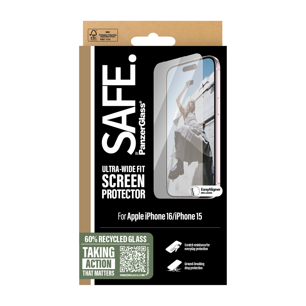 SAFE BY PANZERGLASS SCREEN PROTECTOR IPHONE 16 6.1INCH ULTR