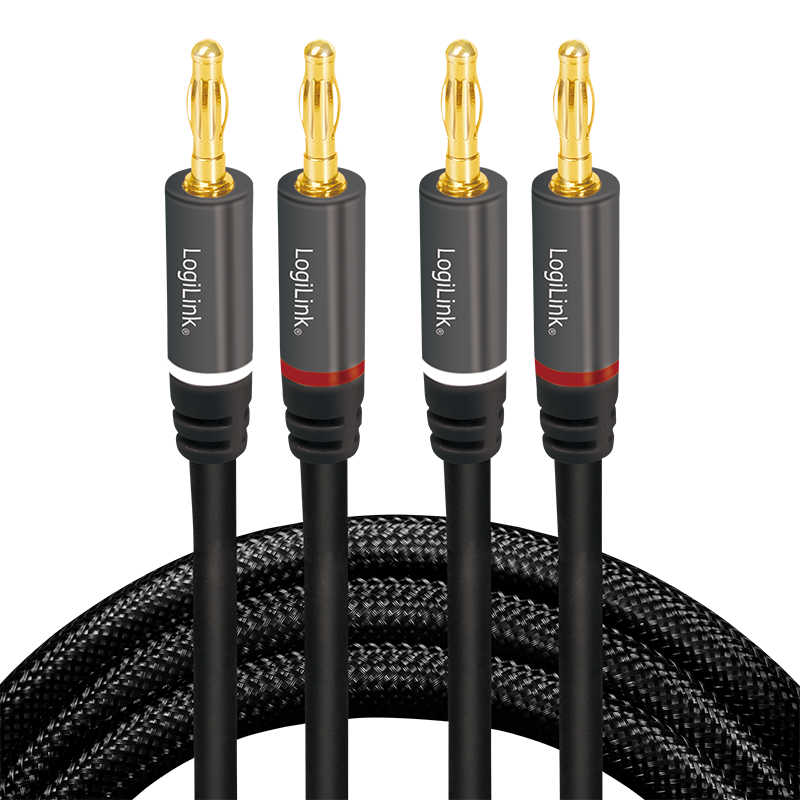 Logilink Lautsprecherkabel, 2x2.50 mm2 + Bananenstecker 3m