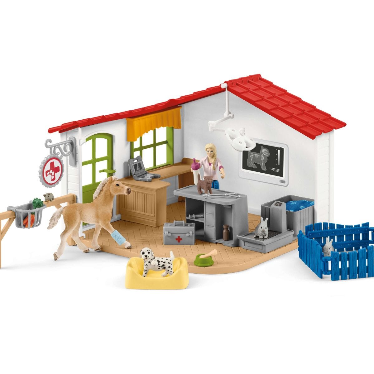 Farm World Tierarzt-Praxis mit Haustieren, Spielfigur