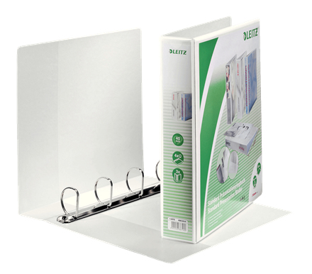 LEITZ Präsentationsringbücher 4-Ringe weiß 6,3 cm DIN A4, 4 St.