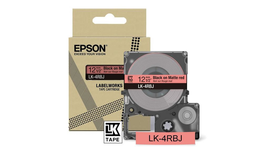 EPSON Schriftband LK LK-4RBJ C53S672071, 12 mm, schwarz auf rot, 1 St.