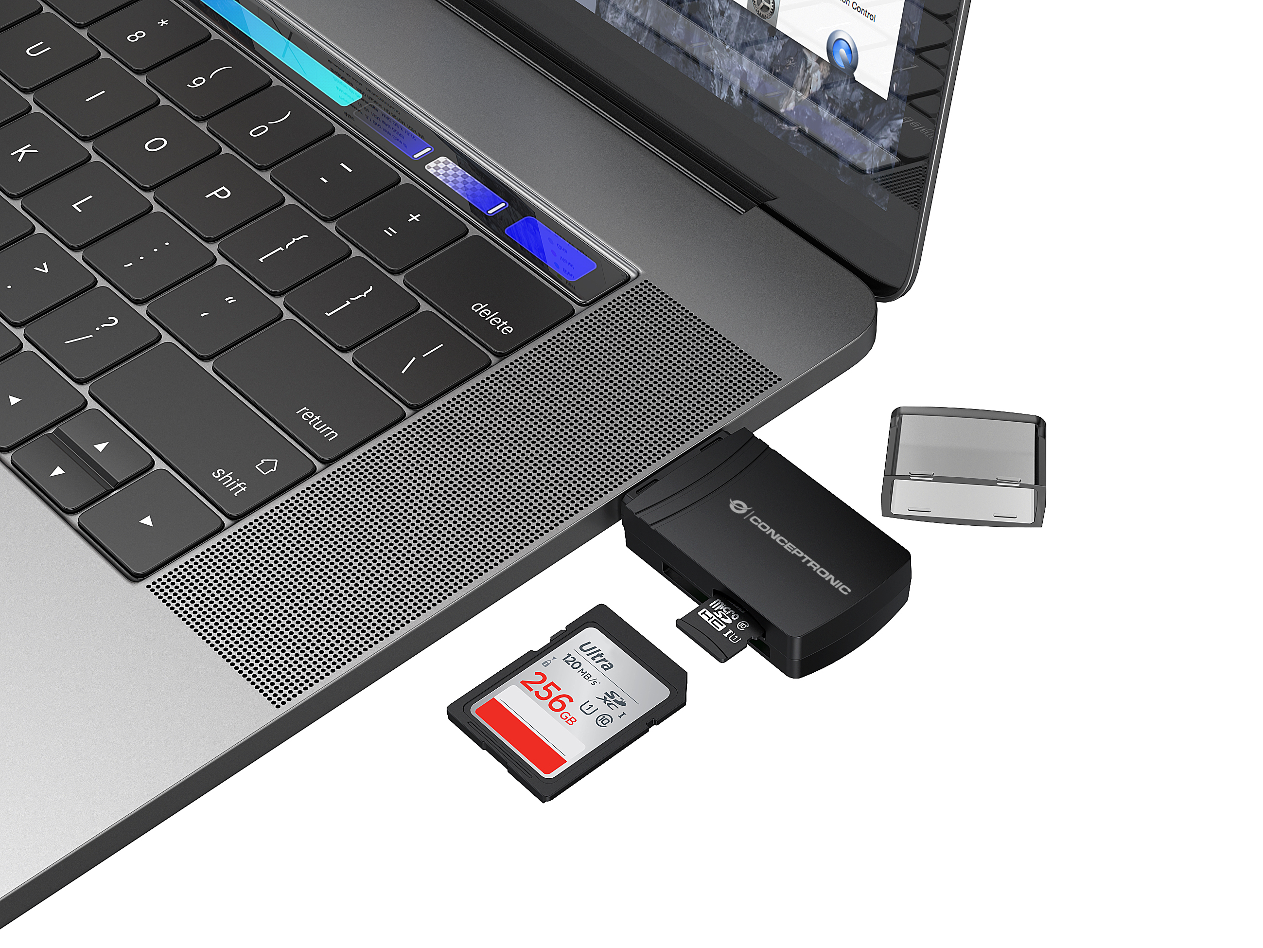 CONCEPTRONIC Kartenleser USB-A3.2->TF/Micro-SD4.0 schwarz