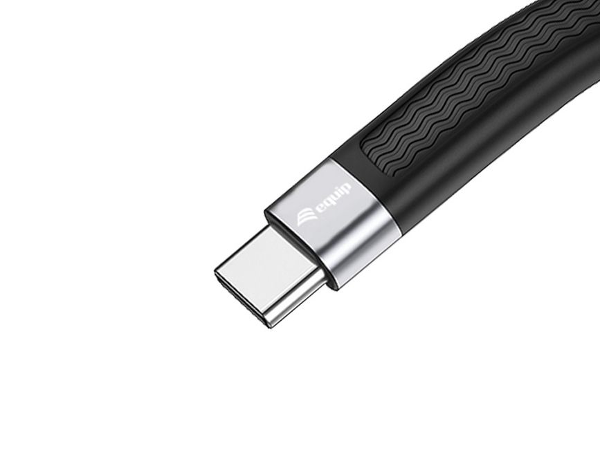 Equip Kabel USB-C4.0->C Gen3 Fla.PD240W St/St 0.13m schwarz