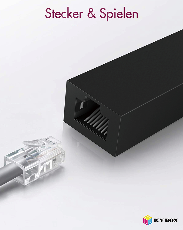 USB 3.2 Gen 1 Adapter IB-AC501a, USB-A Stecker > RJ-45 Buchse