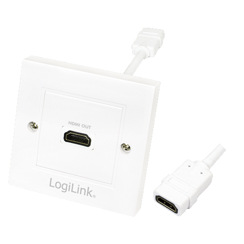 Logilink HDMI Adapter, wall socket, 1-port, white