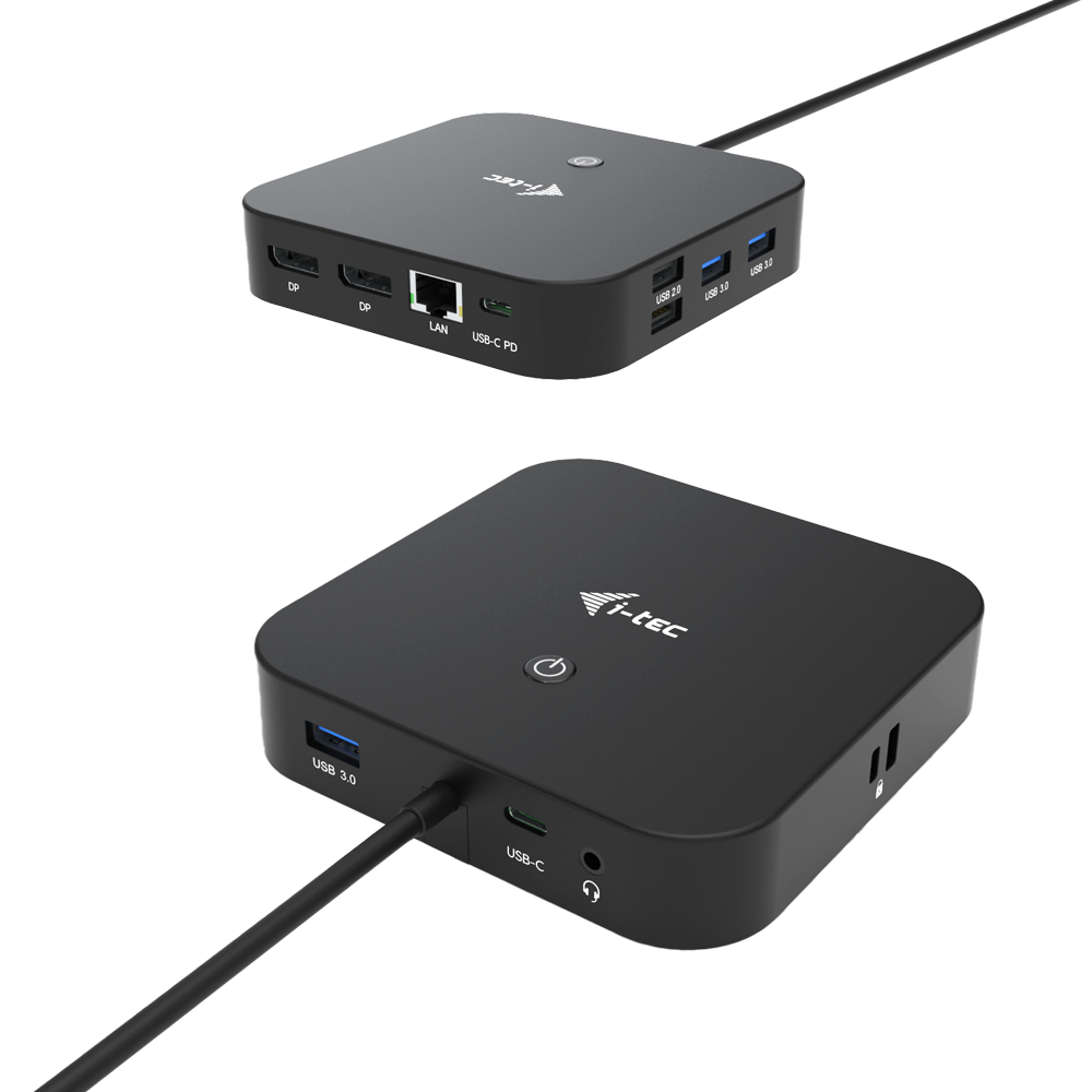 I-TEC USB-C Dual Display MST Docking Station 2x DP 1x GLAN 3x USB 3.1 2x USB 2.0 1x USB-C-Datei 1x Audio/Mic Jack ohne Netzteil