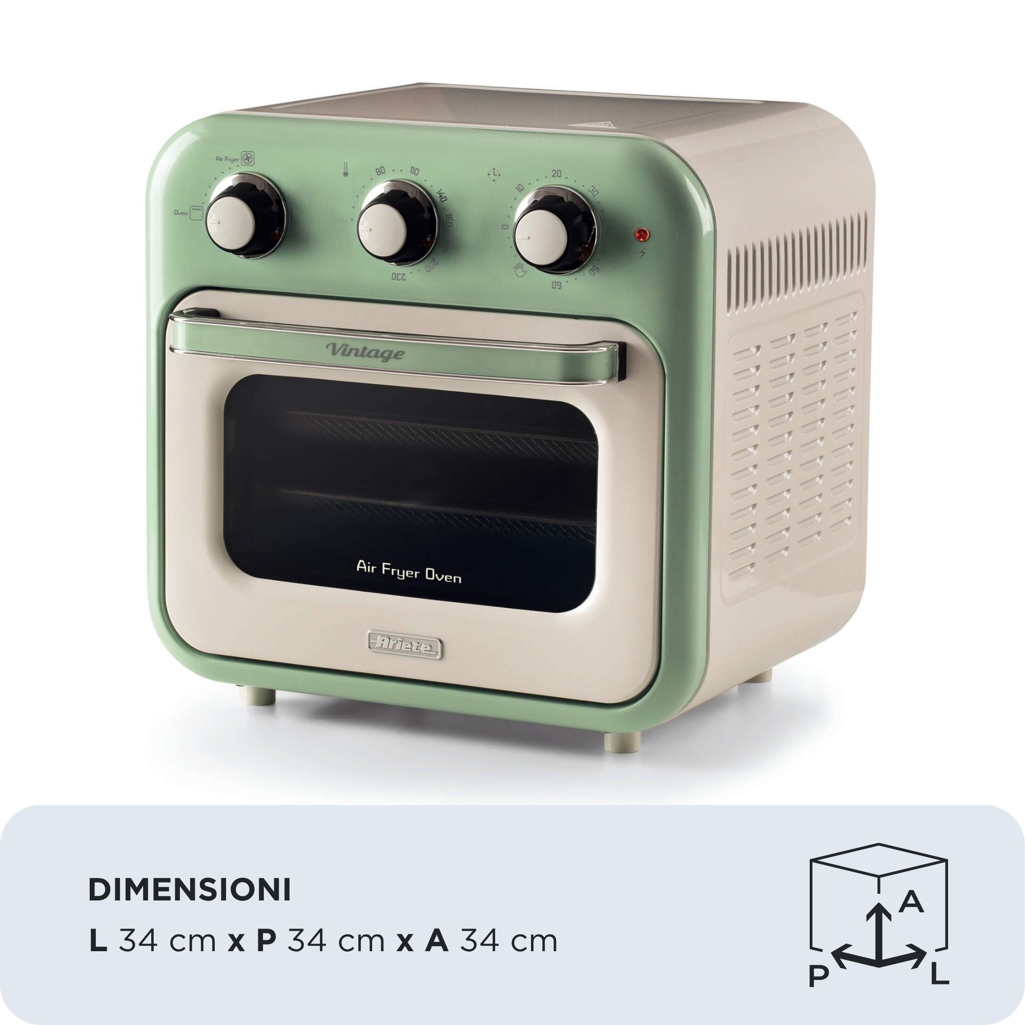 Heißluftfritteuse und Mini-Ofen 3in1 Vintage Green