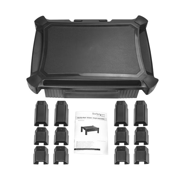 STARTECH.COM Adjustable Monitor Riser - Drawer - Monitors up to 32in - Adjustable Height - Monitor Stand - Computer Monitor Riser