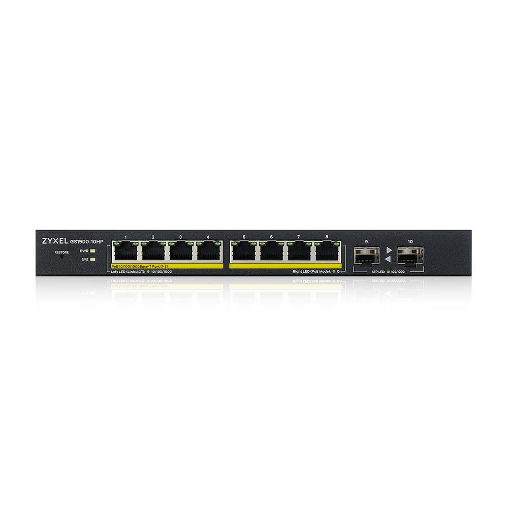 Zyxel Switch 8x GS1900-10HP GbE L2 POE+ /+2 SFP slots
