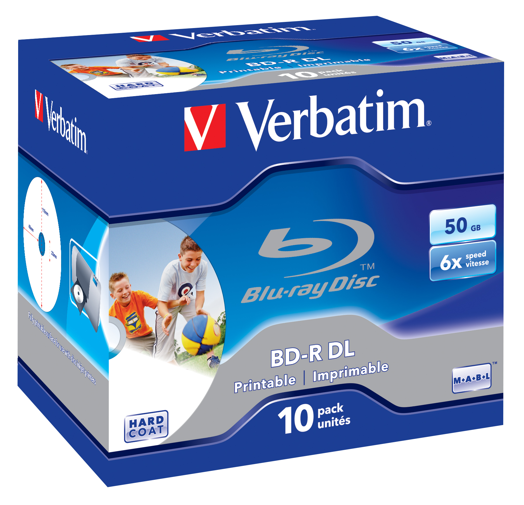 Bluray Verbatim 50GB 10pcs Jew.C 6x Wide printable No ID
