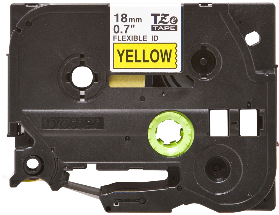 TZE-FX641 FLEXI-TAPE LAM. 18MM 8M BLACK ON YELLOW