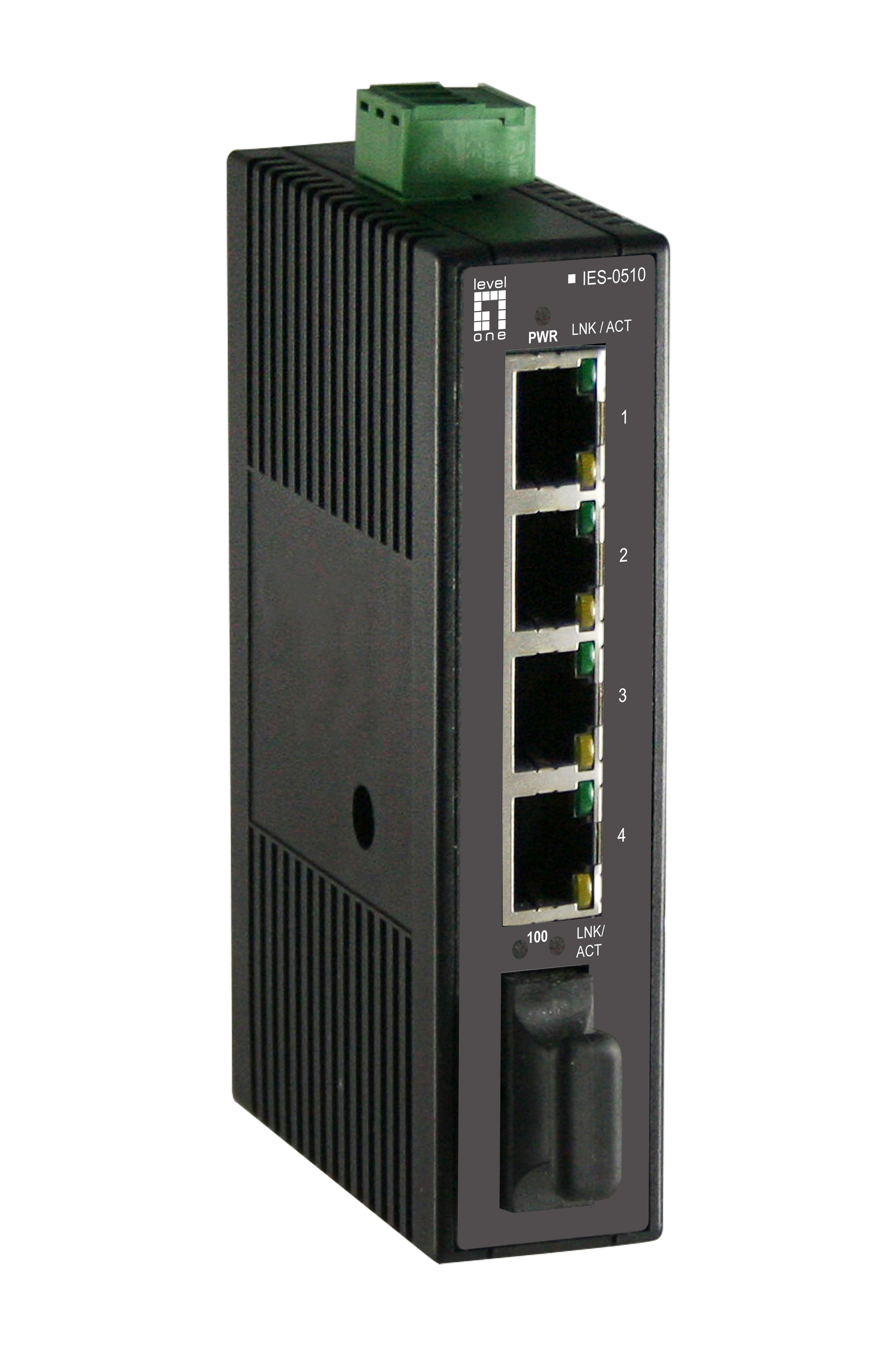 LevelOne Industr.Switch 4xFE/1xSC MM 2km +DIN Plastik