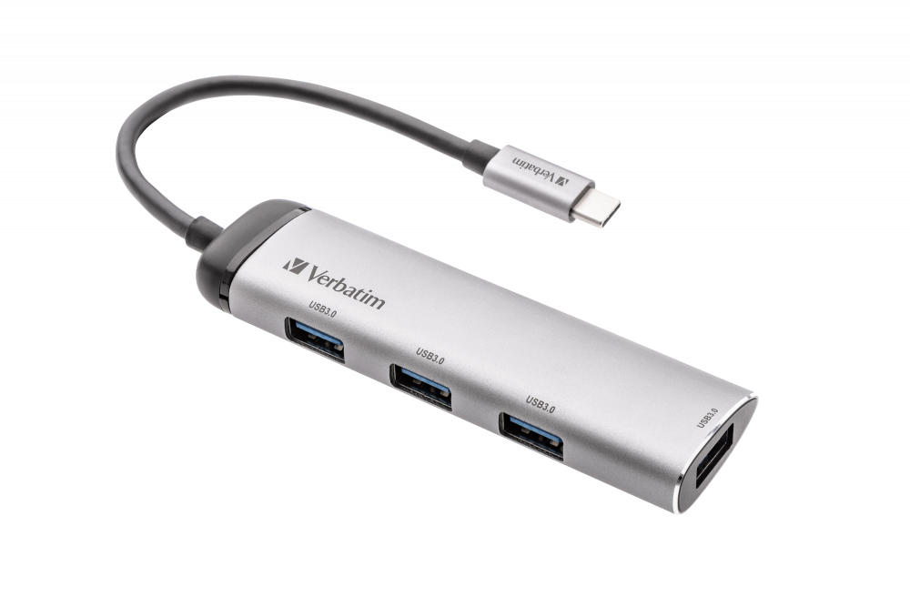 Verbatim USB-C Multiport-Hub 4-Port USB 3.2 Gen 1 Grau