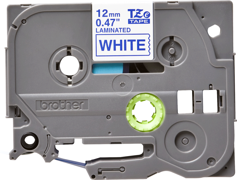 TZE-233 LAMINATED TAPE 12MM 8M BLUE ON WHITE
