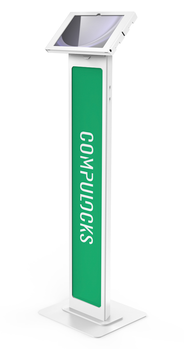 GALAXY TAB A9+ APEX ENCLOSURE BRANDABLE FLOOR STAND - WHITE