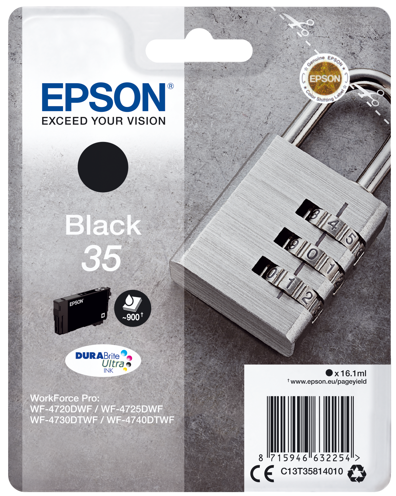 EPSON 35 / T3581 (Vorhängeschloss) schwarz Druckerpatrone