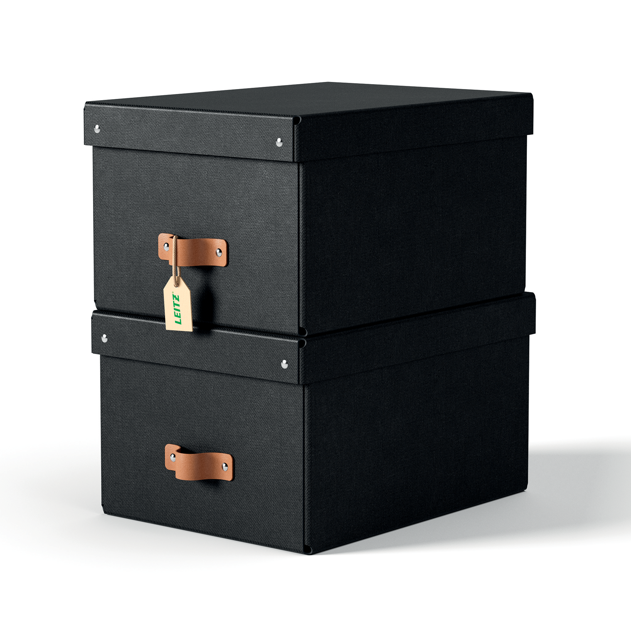 LEITZ Puro Aufbewahrungsboxen 17,0 l schwarz 27,0 x 37,0 x 20,0 cm, 2 St.