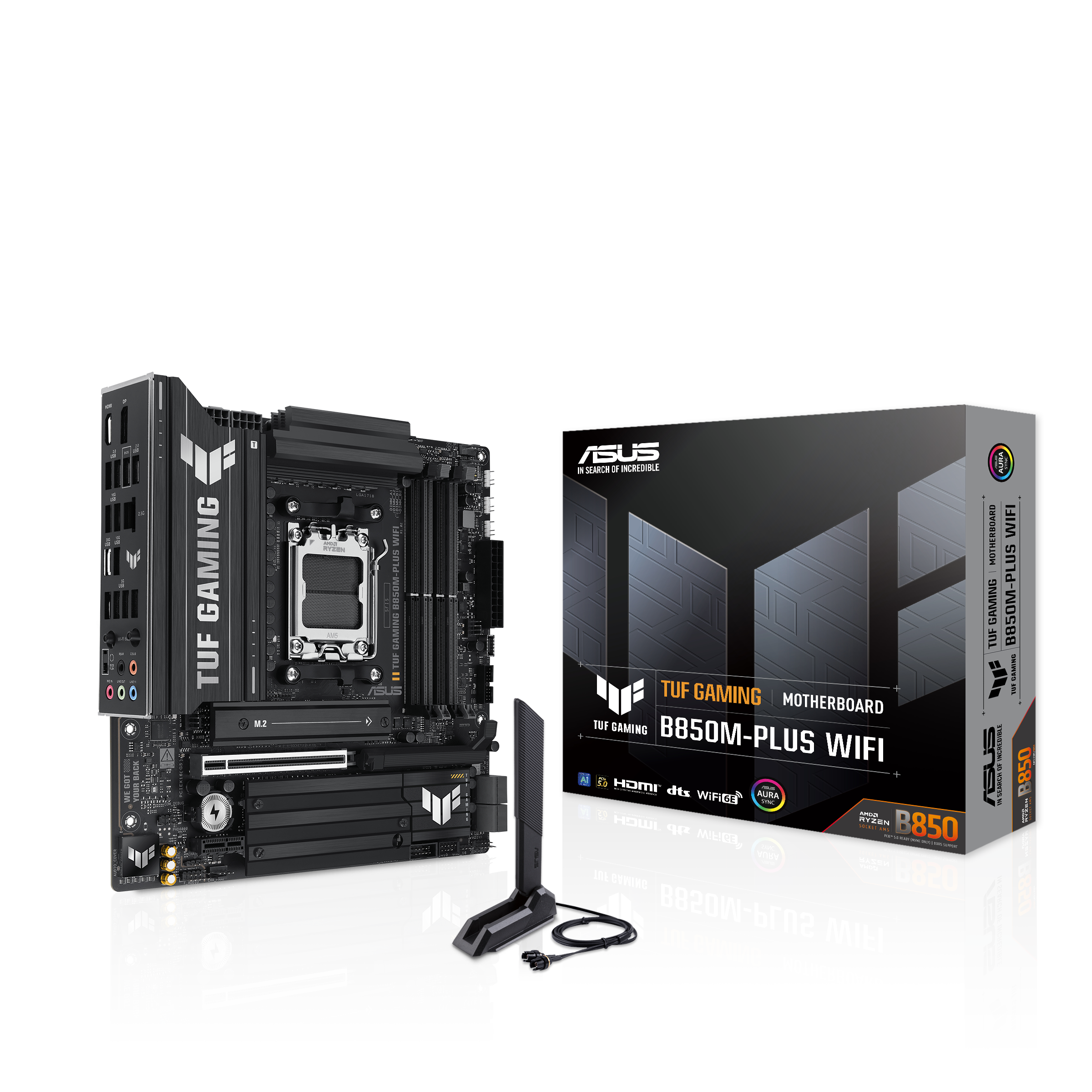 ASUS TUF GAMING B850M-PLUS WIFI AM5 DDR5 micro ATX MB 1xHDMI 1xDP 3xM.2 4xSATA
