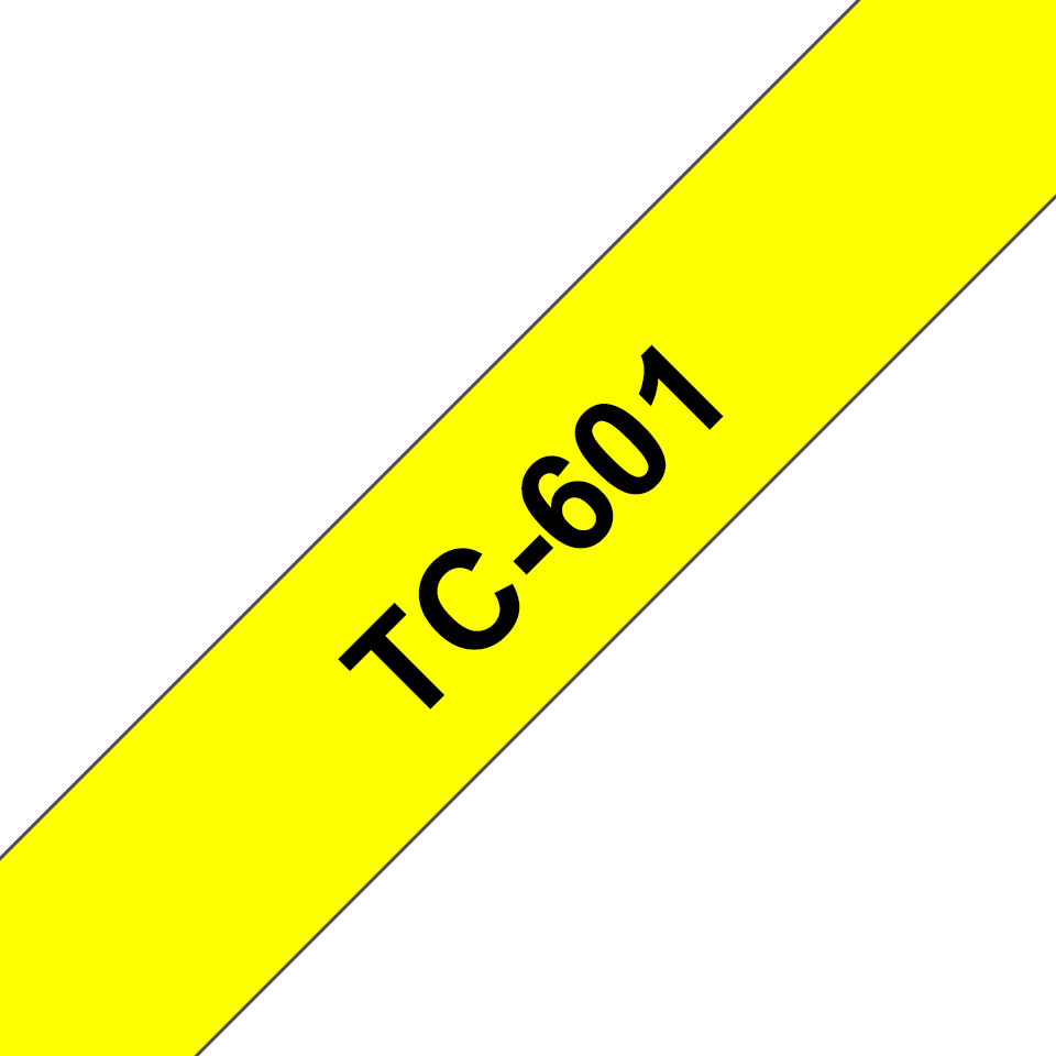 brother Schriftband TC-601 TC601, 12 mm, schwarz auf gelb, 1 St.