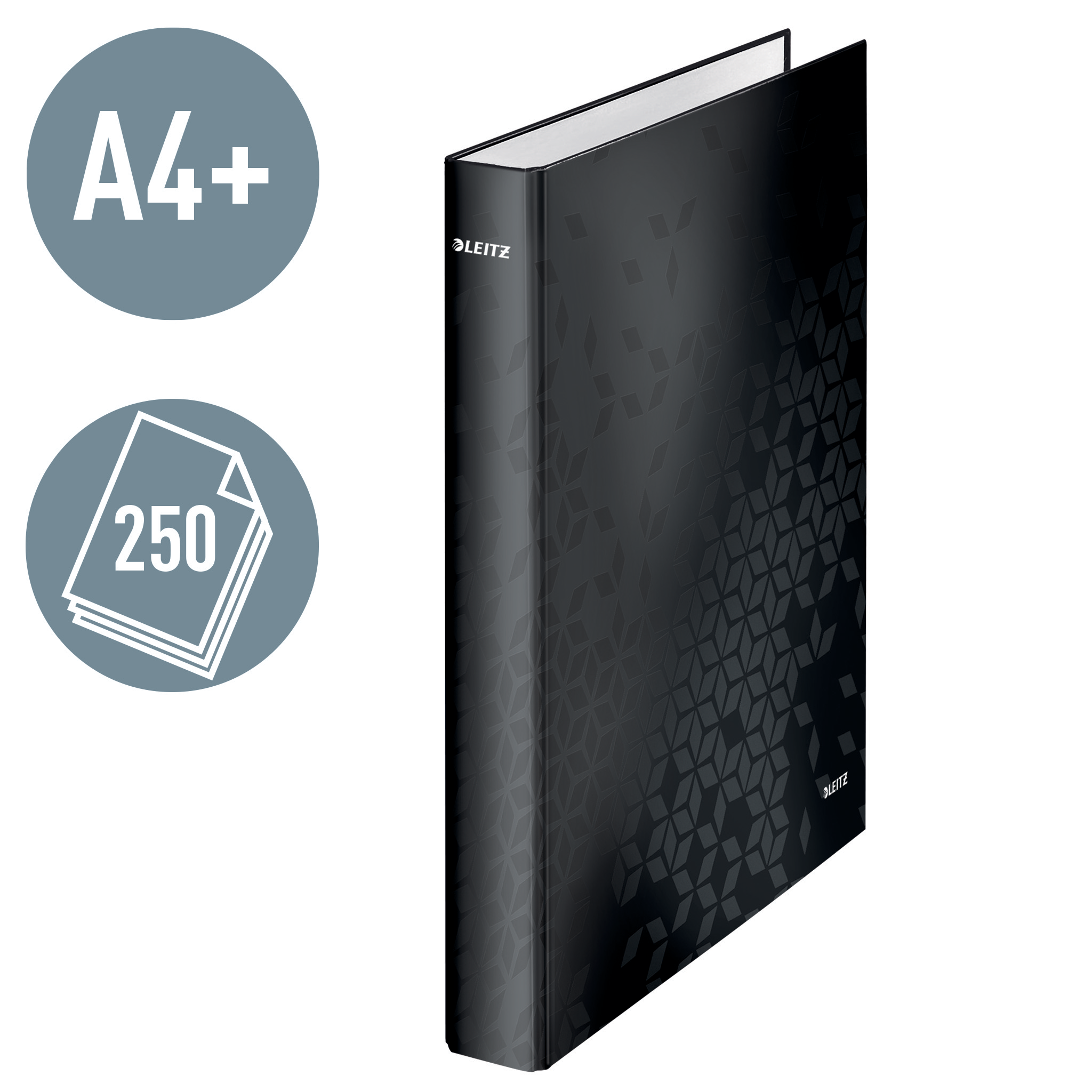 LEITZ WOW Ringbuch 2-Ringe schwarz 4,0 cm DIN A4, 1 St.