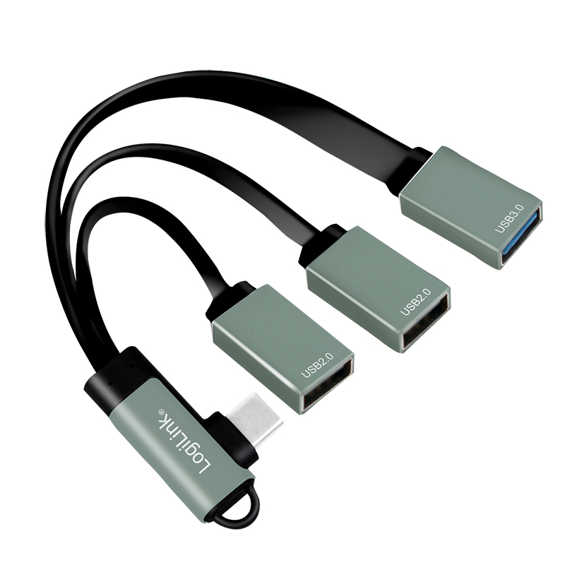 Logilink USB-HUB 3-Port,2xUSB2.0AF + 1xUSB3.0AF,gewink.Steck