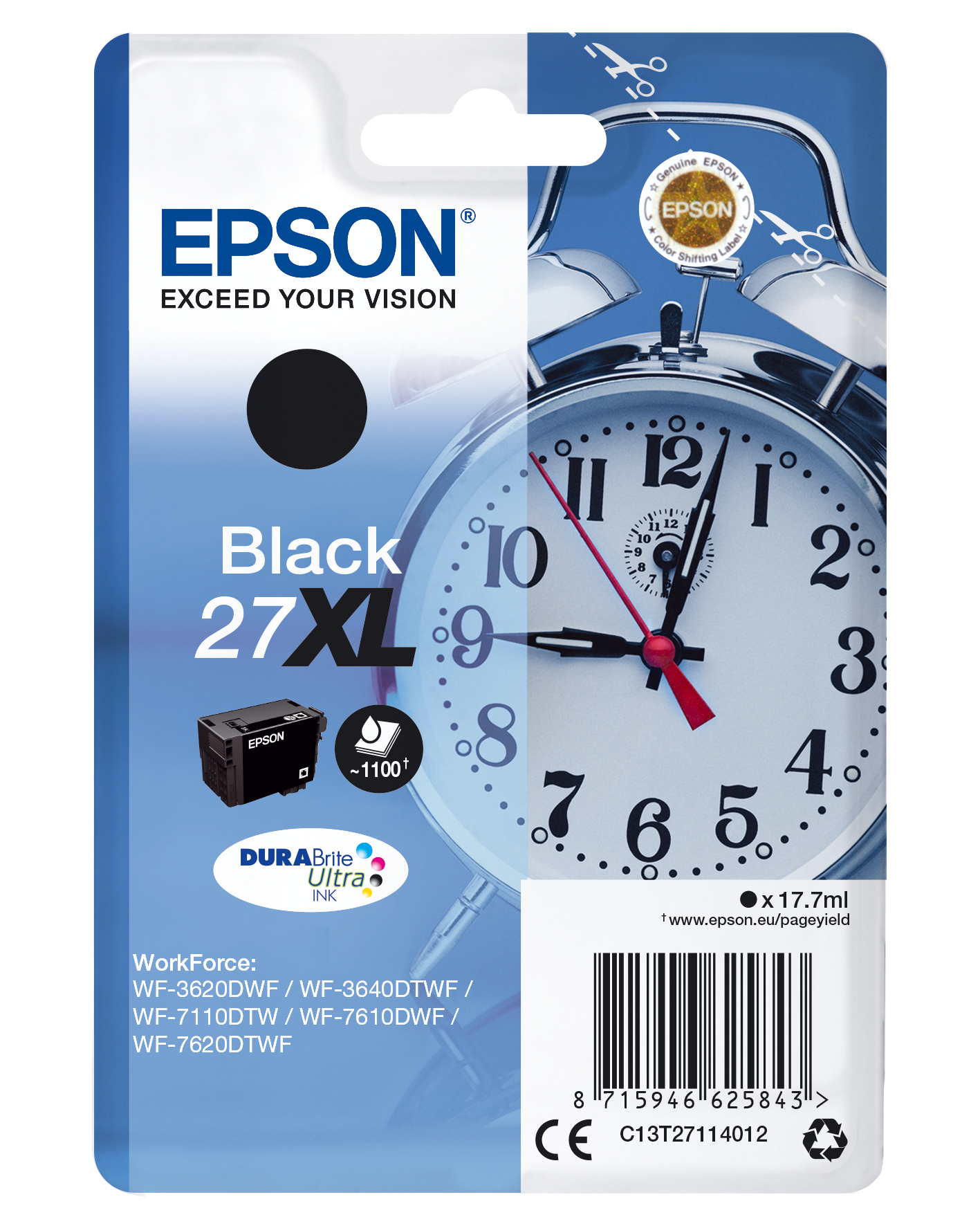 EPSON 27XL / T2711XL (Wecker) schwarz Druckerpatrone