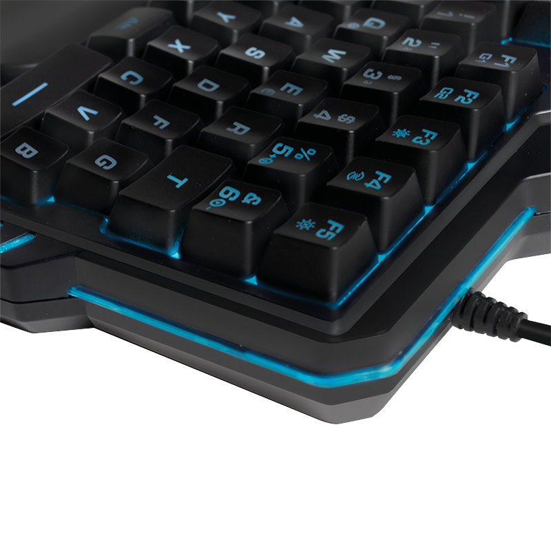Logilink Einhand-Gaming Tastatur, beleuchtet, schwarz