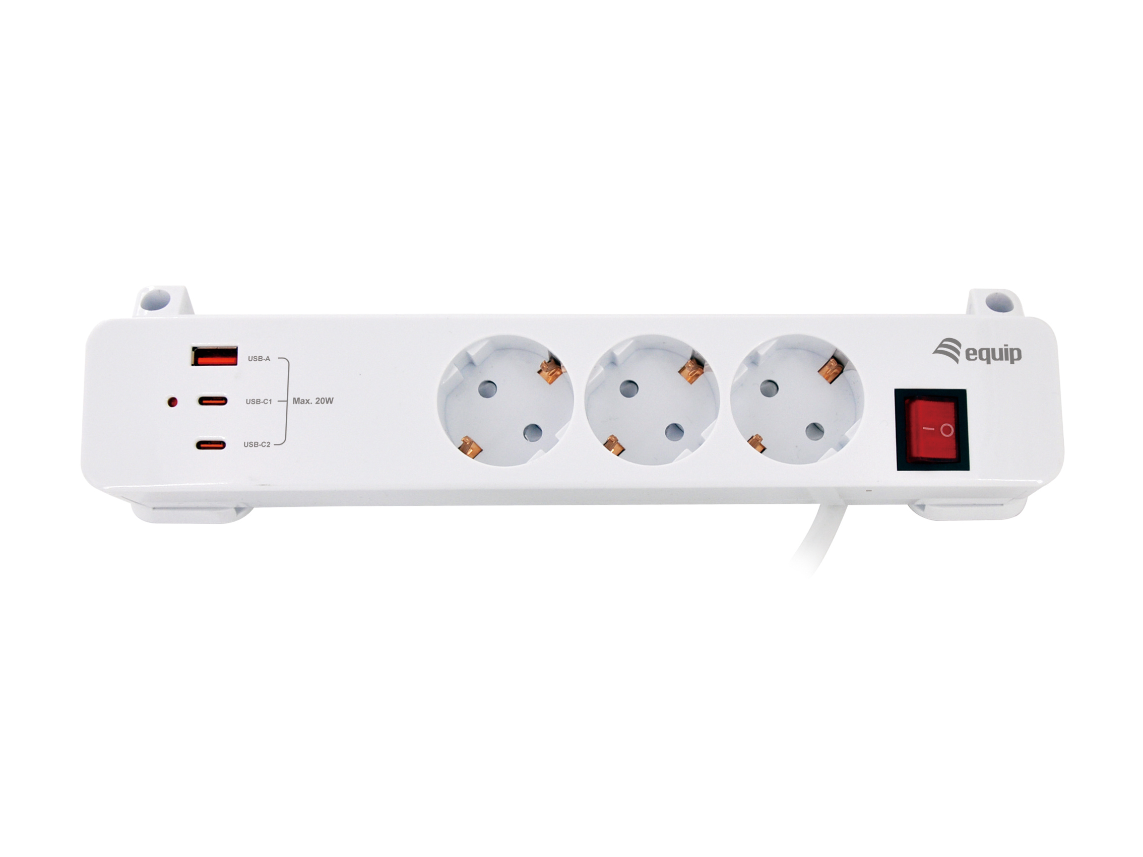 Equip Steckdosenleiste 3xSchuko/2xUSBC/USBA+Switch CL Pla.