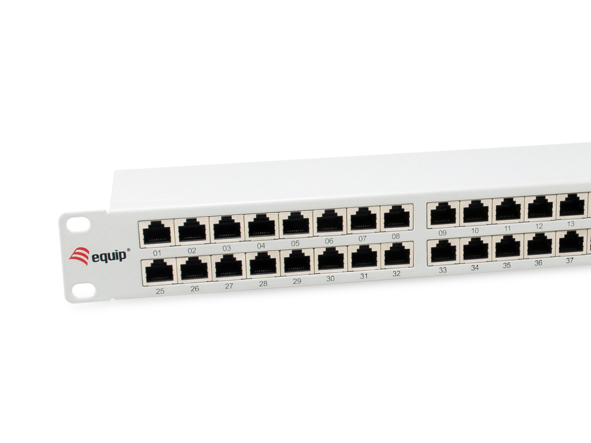Equip 19 Patchpanel 48xRJ45 Cat6a FTP 1U 500MHz RAL7035