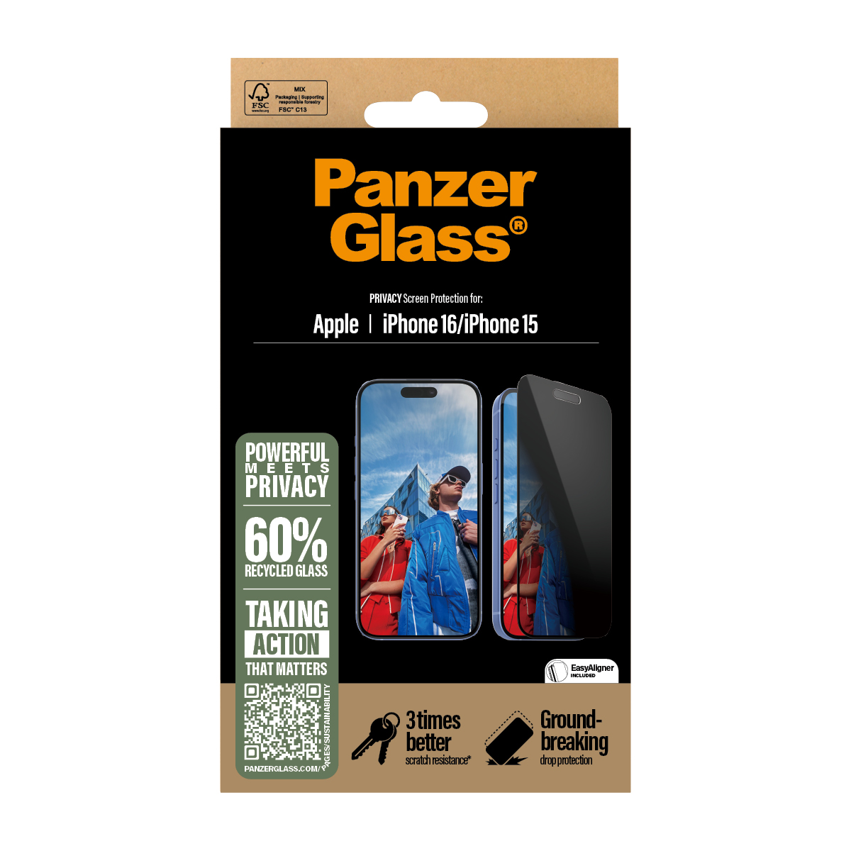 PANZERGLASS PRIVACY SCREEN PROTECTOR IPHONE 16 6.1INCH ULTR