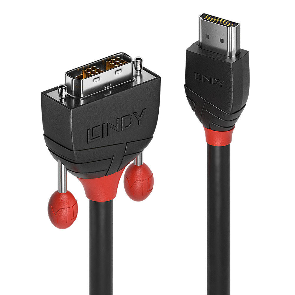 LINDY HDMI an DVI-D Single Link Kabel Black Line 2m