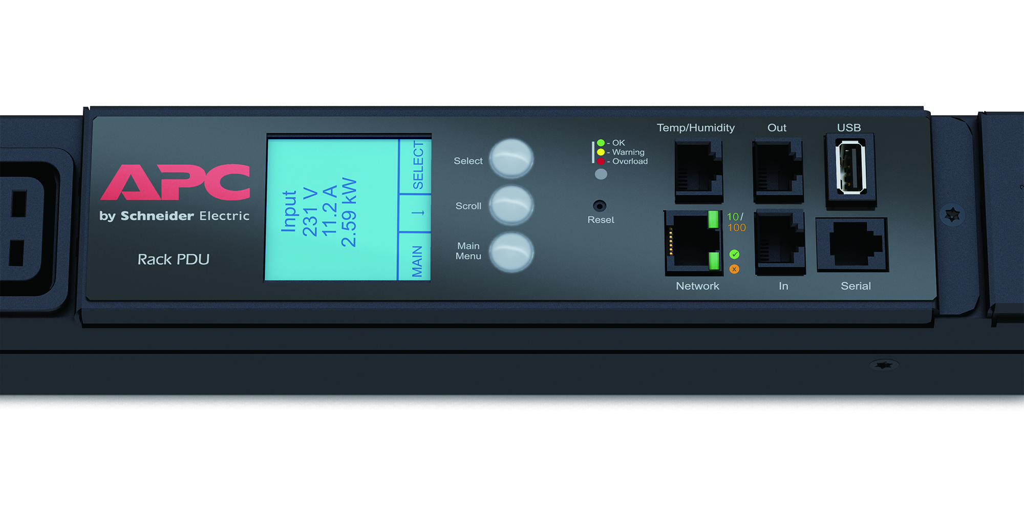 APC Metered Rack PDU Rack AC 400V 3-phase Ethernet RS-232 USB input IEC 60309 32A output connectors 42 0U Black