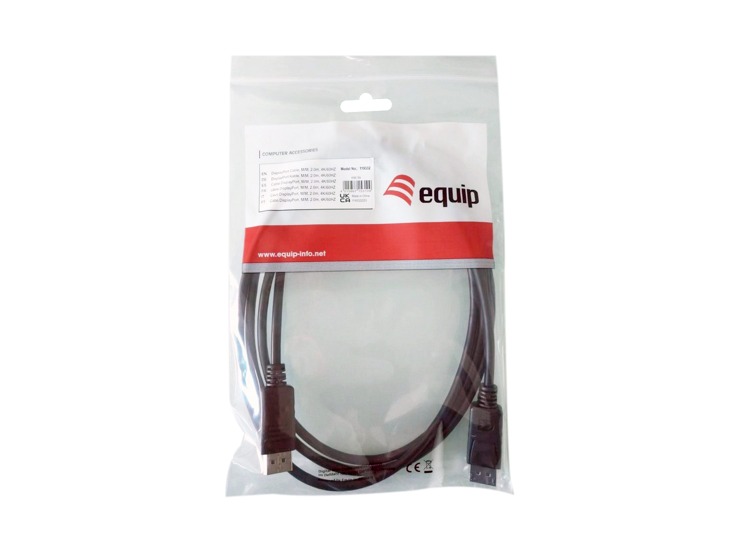Equip DisplayPort 1.2 4K/60Hz St/St 10.00m schwarz