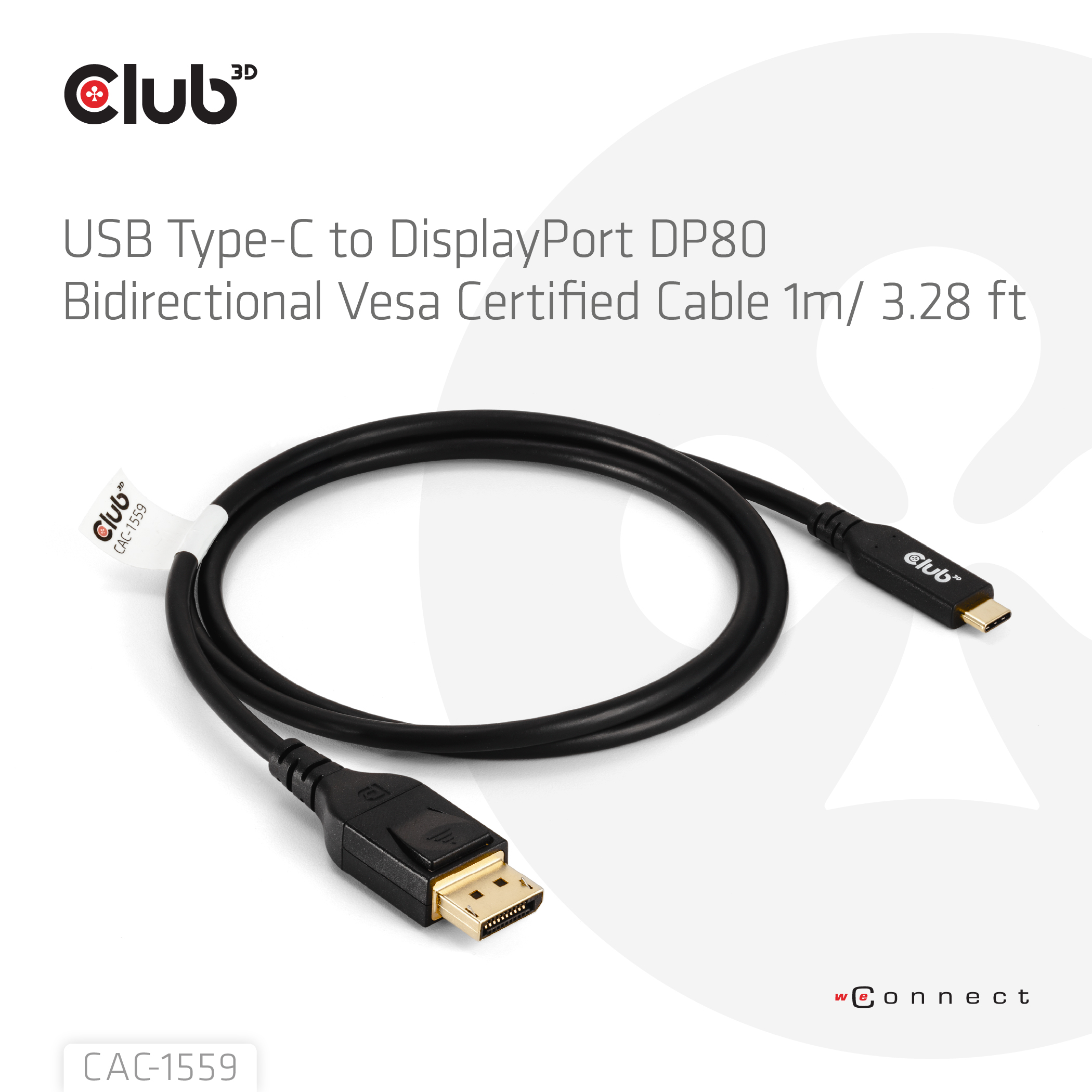 Club3D Kabel USB Typ C  DP 2.1 1m 10K60Hz St/St retail