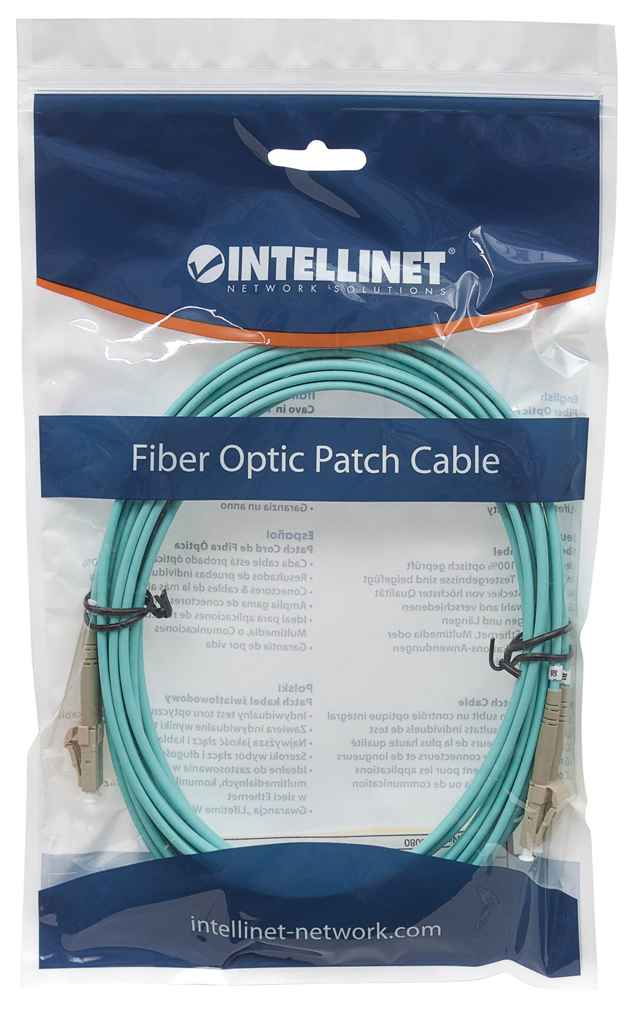 INTELLINET LWL Anschlusskabel LC/LC 1m Multimode OM3 aqua