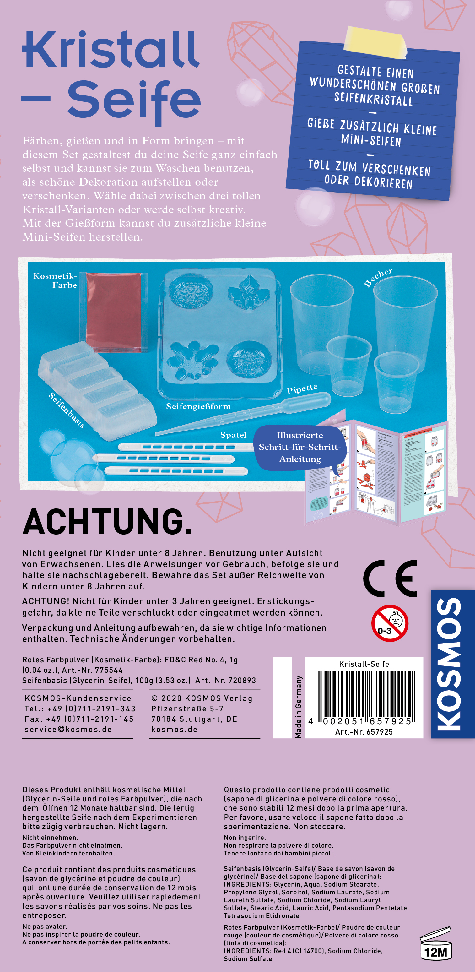 Kristall-Seife, Experimentierkasten
